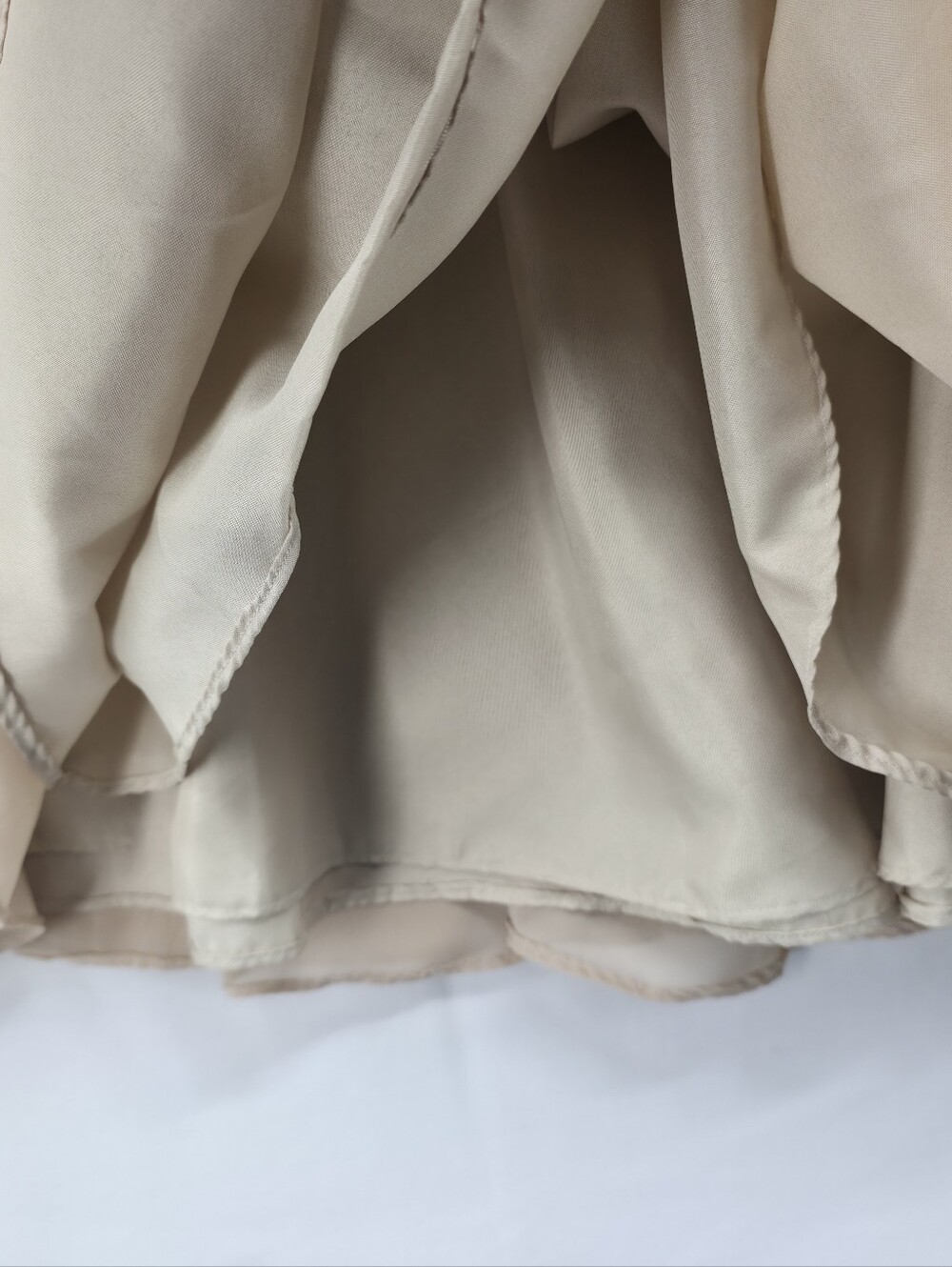Lavetir Nude Beige Pleated Flutter Sleeve Formal Gown Side Slit Pockets NWT - Picture 14 of 16